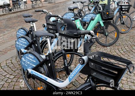 Copenhague, Danemark /16 février 2024/.vélo Kintoshare dans la capitale danoise Copenhague Danemark. (Photo.Francis Joseph Dean/Dean Pictures) Banque D'Images