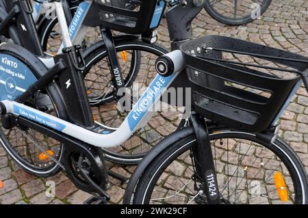 Copenhague, Danemark /16 février 2024/.vélo Kintoshare dans la capitale danoise Copenhague Danemark. (Photo.Francis Joseph Dean/Dean Pictures) Banque D'Images