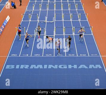 Birmingham, Royaume-Uni. 17 février 2024. Lors des championnats d'athlétisme en salle Microplus UK à l'Utilita Arena, Birmingham, Royaume-Uni. Crédit : LFP/Alamy Live News Banque D'Images