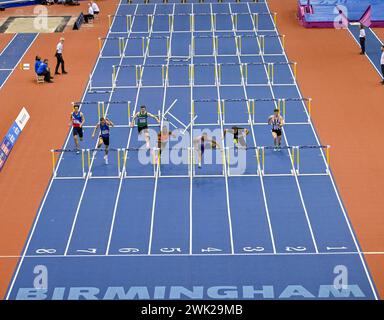 Birmingham, Royaume-Uni. 17 février 2024. Lors des championnats d'athlétisme en salle Microplus UK à l'Utilita Arena, Birmingham, Royaume-Uni. Crédit : LFP/Alamy Live News Banque D'Images