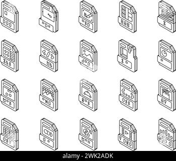 format de fichier document icônes isométriques définir vecteur Illustration de Vecteur