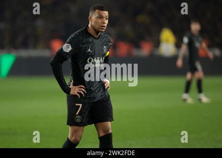 Nantes, France. 17 février 2024. Kylian Mbappe du PSG lors du match de Ligue 1 entre le FC Nantes et le Paris Saint-Germain le 17 février 2024 au stade la Beaujoire - Louis Fonteneau à Nantes - photo Jean Catuffe/DPPI crédit : DPPI Media/Alamy Live News Banque D'Images