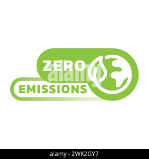 Balise vectorielle zéro émission. Label d'émissions environnementales. Illustration de Vecteur