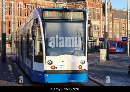 Siemens combino tram de GVB dans la ville d'Amsterdam aux pays-Bas Banque D'Images