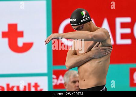 Doha, Qat. 18 février 2024. Aux Championnats du monde de natation Doha 2024 - sport- natation -Doha (Qatar) 18 février 2024 (photo de Gian Mattia D'Alberto/LaPresse) crédit : LaPresse/Alamy Live News Banque D'Images