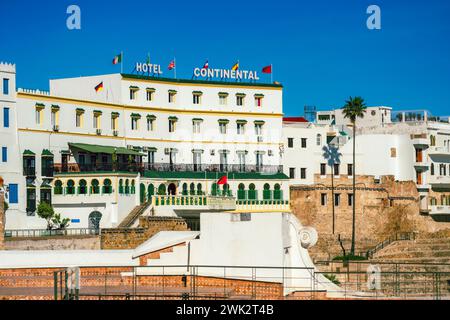 Tanger, Maroc, 23 et 24 janvier. L'Hôtel Continental construit en 1870 est l'un des plus anciens hôtels de Tanger Banque D'Images