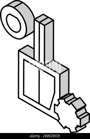 illustration vectorielle d'icône isométrique d'installation de commutateur Illustration de Vecteur