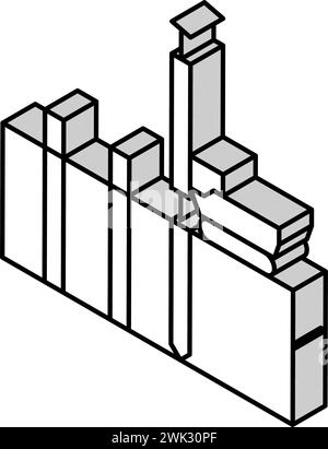 illustration vectorielle d'icône isométrique de battage de pieux Illustration de Vecteur