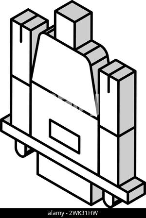 illustration vectorielle d'icône isométrique du câble de moniteur d'ordinateur vga Illustration de Vecteur