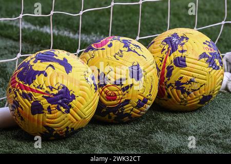 Premier League Winter Nike match Balls pendant le premier League match Sheffield United vs Brighton et Hove Albion à Bramall Lane, Sheffield, Royaume-Uni, 18 février 2024 (photo par Mark Cosgrove/News images) Banque D'Images
