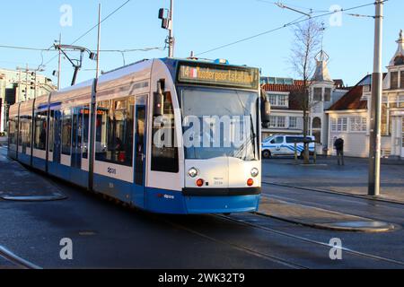 Siemens combino tram de GVB dans la ville d'Amsterdam aux pays-Bas Banque D'Images