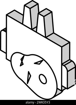 illustration vectorielle d'icône isométrique de bâtiment d'usine de viande Illustration de Vecteur