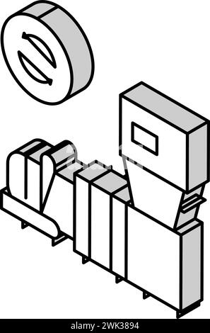 illustration vectorielle d'icône isométrique de machine de recyclage des ordures Illustration de Vecteur