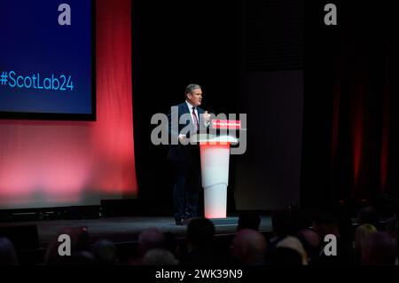 Glasgow Écosse, Royaume-Uni 18 février 2024. Chef du Parti travailliste Keir Starmer à la Conférence du travail écossaise 2024.credit sst/Alamy Live News Banque D'Images