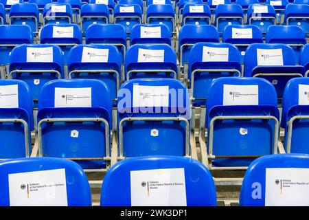 Réservation de places pour le personnel et les invités de l'ambassade allemande Nikosia pour le concert de l'Orchestre Philharmonique de Berlin dans le port de Pafos. Le Banque D'Images