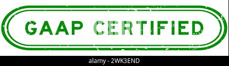 Grunge vert GAAP (abréviation des principes comptables généralement acceptés) estampille de sceau en caoutchouc certifié mot sur fond blanc Illustration de Vecteur