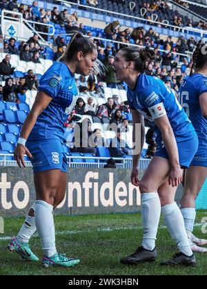 Birmingham, Royaume-Uni. 18 février 2024. Birmingham, Angleterre, le 18 février 2024 : Ivana Fuso (13 Birmingham) célèbre après avoir marqué lors du match de football de la FA Womens Championship entre Birmingham City et Southampton à St Andrews à Birmingham, Angleterre (Natalie Mincher/SPP) crédit : SPP Sport Press photo. /Alamy Live News Banque D'Images