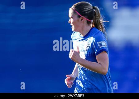 Birmingham, Royaume-Uni. 18 février 2024. Jamie Finn de Birmingham City lors du match de championnat féminin entre Birmingham City Women et Southampton Women à St Andrews, Birmingham, Angleterre le 18 février 2024. Photo de Stuart Leggett. Utilisation éditoriale uniquement, licence requise pour une utilisation commerciale. Aucune utilisation dans les Paris, les jeux ou les publications d'un club/ligue/joueur. Crédit : UK Sports pics Ltd/Alamy Live News Banque D'Images