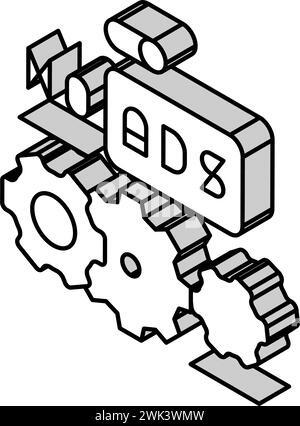 aucune publicité paramètre illustration vectorielle d'icône isométrique Illustration de Vecteur