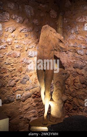 Intérieur du Musée archéologique de Pylos dans la région de Niokastro, Château de Pylos. Les expositions remontent à une période allant de la période préhistorique Banque D'Images