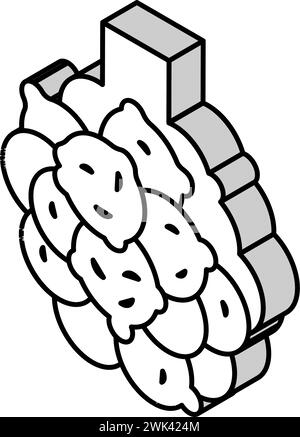 illustration vectorielle d'icône isométrique de la maladie des poumons de bronchectasie Illustration de Vecteur