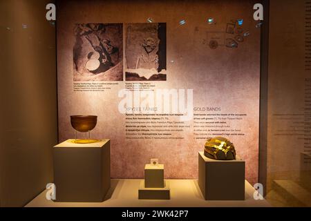 Intérieur du Musée archéologique de Pylos dans la région de Niokastro, Château de Pylos. Les expositions remontent à une période allant de la période préhistorique Banque D'Images