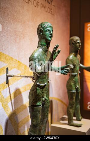 Intérieur du Musée archéologique de Pylos dans la région de Niokastro, Château de Pylos. Les expositions remontent à une période allant de la période préhistorique Banque D'Images