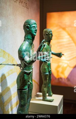 Intérieur du Musée archéologique de Pylos dans la région de Niokastro, Château de Pylos. Les expositions remontent à une période allant de la période préhistorique Banque D'Images