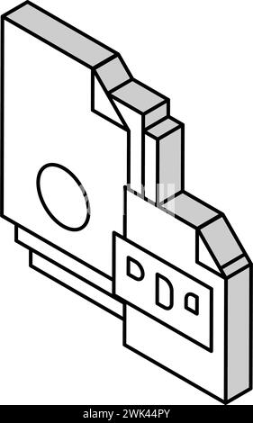 numérisation de la documentation ajoutant dans le fichier pdf illustration vectorielle d'icône isométrique Illustration de Vecteur