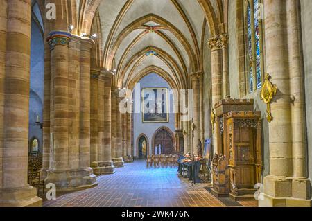 Colmar, France - 21 septembre 2022 : le côté abside de l'étable Martin Collegiate Church Banque D'Images