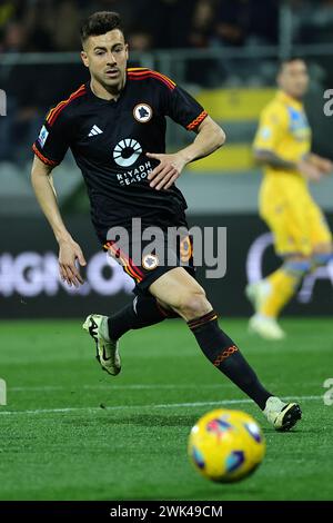 Naples, Italie. 18 février 2024. Stephan El Shaarawy de l'AS Roma lors du match de football Serie A entre Frosinone et AS Roma au stade Benito Stirpe à Frosinone (Italie), le 18 février 2024. Crédit : Insidefoto di andrea staccioli/Alamy Live News Banque D'Images