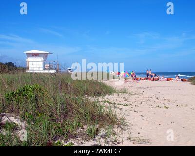 Fort Pierce, Floride, États-Unis - 29 décembre 2015 : plage à North Huntington Island. Banque D'Images