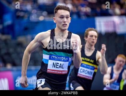 17/18 février 2024, Utilita National Indoor Arena, Birmingham, Royaume-Uni. Événement : Championnats britanniques d'athlétisme en salle 2024. Légende : Neal - photo : Mark Dunn / Alamy Live News (Sport) Banque D'Images