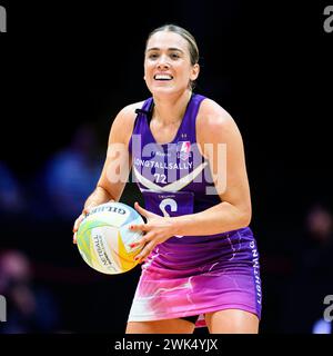 NOTTINGHAM, ROYAUME-UNI. 17 février 24. NAT Panagarry en action pendant le match d'aujourd'hui de Loughborough Lightning contre Surrey Storm pendant Netball Super League Season Opener 2024 à Motorpoint Arena le samedi 17 février 2024, NOTTINGHAM, ANGLETERRE. Crédit : Taka G Wu/Alamy Live News Banque D'Images