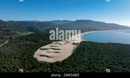 Vue aérienne de la dune de Bolonia sur la plage du même nom Banque D'Images