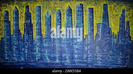 Chicago City Comb - peinture d'art abstrait Banque D'Images