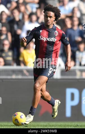 Rome, Italie. 18 février 2024. Joshua Zirkzee du Bologna FC lors du match de Serie A entre le SS Lazio et le Bologna Football Club 1909 au stade Olimpico à Rome (Italie), le 18 février 2024. Crédit : Insidefoto di andrea staccioli/Alamy Live News Banque D'Images