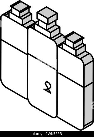 illustration vectorielle d'icône isométrique hydrogène de cylindres Illustration de Vecteur