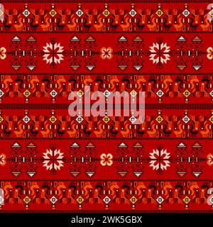 Motif vectoriel de broderie bulgare traditionnel Illustration de Vecteur