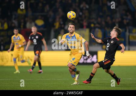 Rome, Italie. 18 février 2024, Stadio Benito Stirpe, Roma, Italie ; Serie A Football; Frosinone contre Roma;Francesco Gelli de Frosinone crédit : Roberto Ramaccia/Alamy Live News Banque D'Images