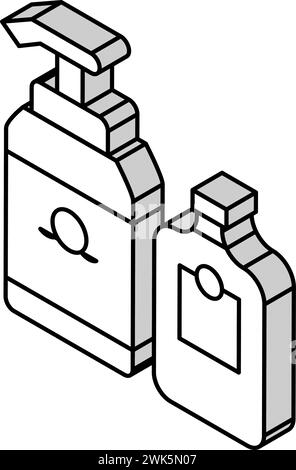 illustration vectorielle d'icône isométrique de récipients de savon et de lotion Illustration de Vecteur