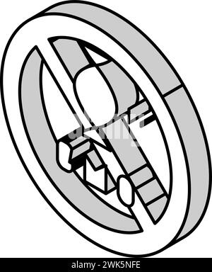 illustration vectorielle d'icône isométrique sans produit génétique ogm Illustration de Vecteur