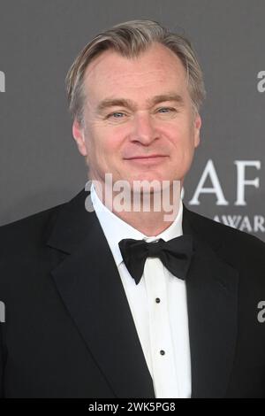 Londres, Royaume-Uni. 18 février 2024. Le réalisateur britannique Christopher Nolan assiste aux EE BAFTA film Awards 2023 au Royal Festival Hall de Londres, en Angleterre, le dimanche 18 février 2024. Photo de Rune Hellestad/ crédit : UPI/Alamy Live News Banque D'Images