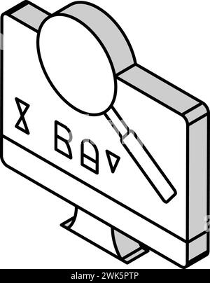 radiologie à rayons x recherchant sur l'écran d'ordinateur illustration vectorielle d'icône isométrique Illustration de Vecteur