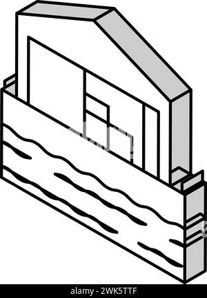 illustration vectorielle d'icône isométrique de port de storehouse Illustration de Vecteur