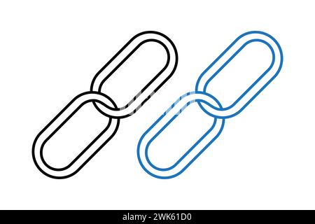 Icône de menton, symbole de chaîne d'hyperliens, illustration vectorielle d'icône de chaîne de liens. Illustration de Vecteur