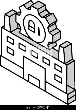 illustration vectorielle d'icône isométrique de production d'aluminium d'usine Illustration de Vecteur