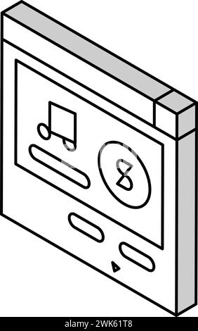 illustration vectorielle d'icône isométrique de département de magasin de musique Illustration de Vecteur