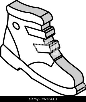 illustration vectorielle d'icône isométrique de soin de chaussures pour enfants Illustration de Vecteur