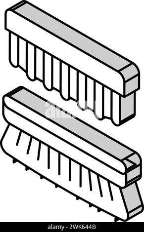 illustration vectorielle d'icône isométrique d'entretien de chaussure de brosse Illustration de Vecteur